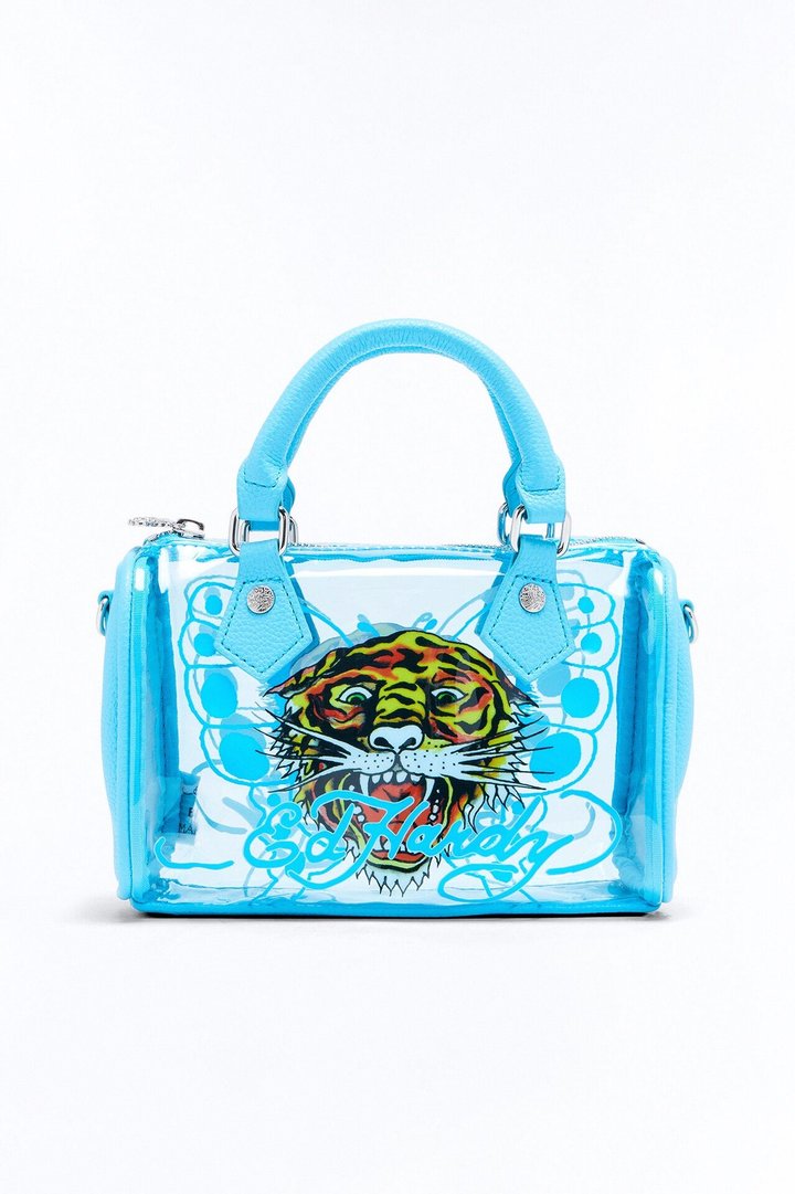 Ed Hardy Roaring Tiger Clear Satchel Bag - Blue/combo
