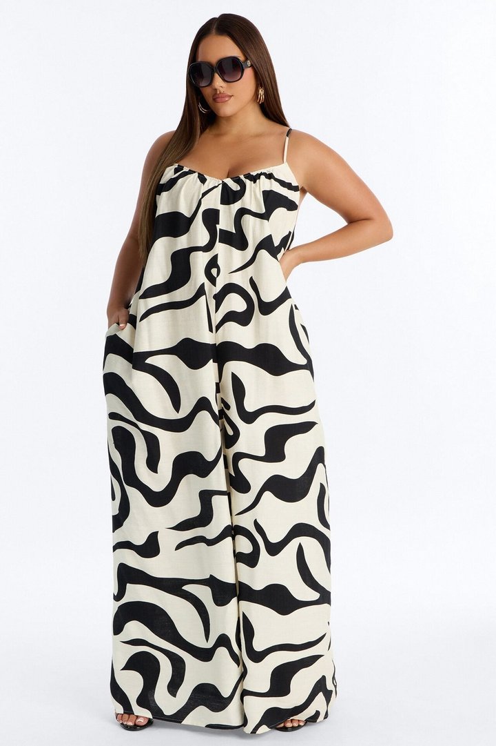 Summer Btreeze Wide Leg Jumpsuit - Black