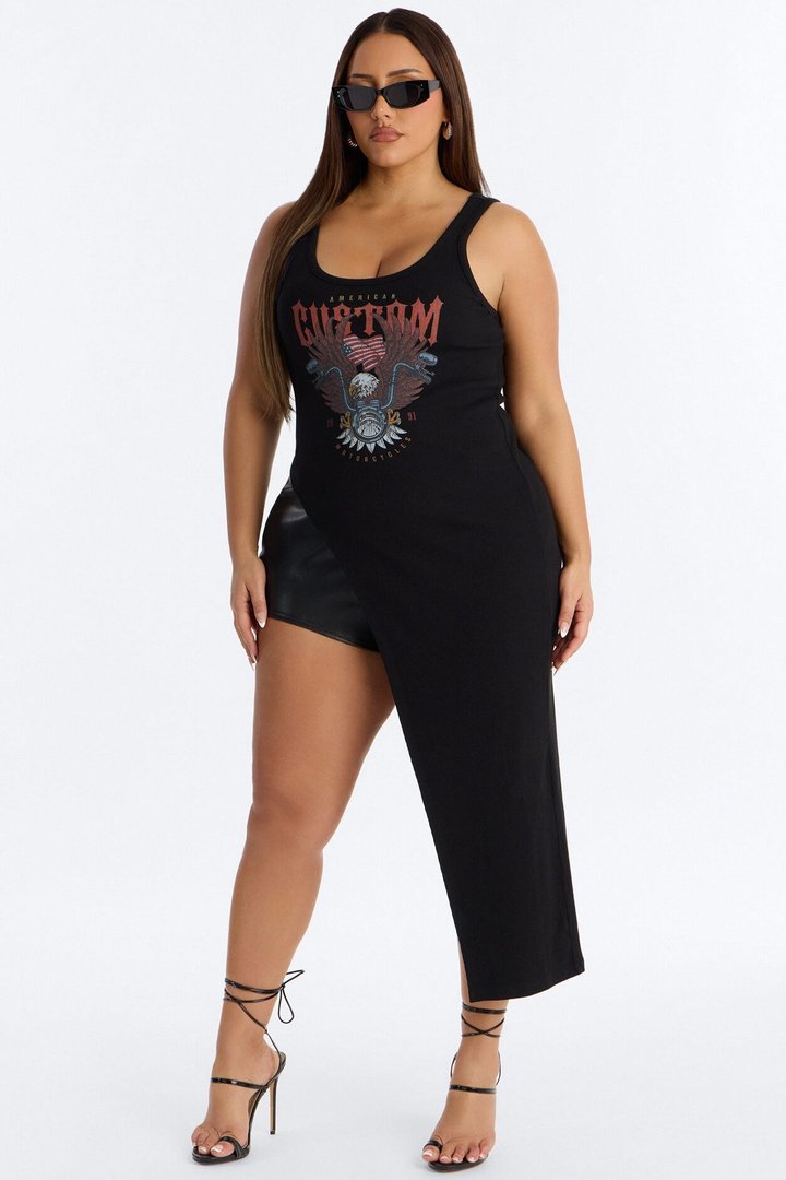 Wild Freedom Ribbed Long Tank Top - Black