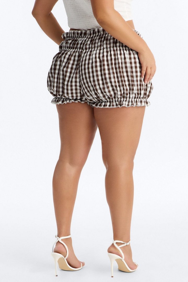 Sally Gingham Bloomer Short - Chocolate/Combo