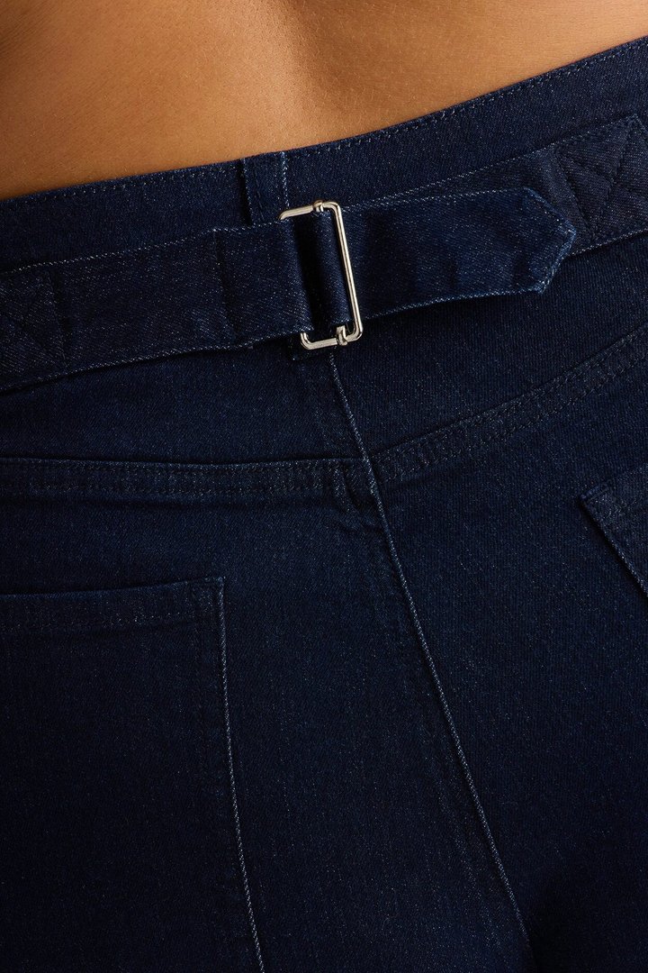 Dahlia Strapless Denim Barrel Pant Set - Dark Wash