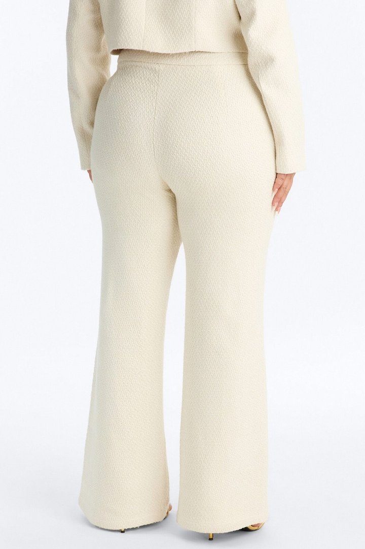 Mary Jane Wide Leg Tweed Pants - Ivory