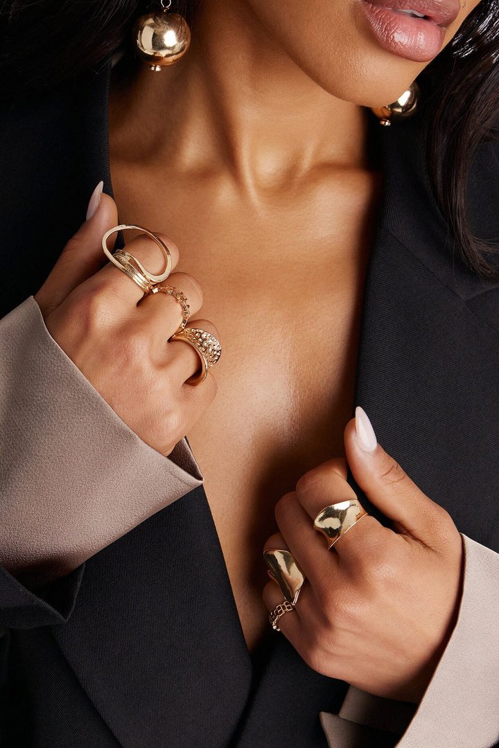 Don't Want To Say Bye 6 Piece Multi Ring Set - Gold