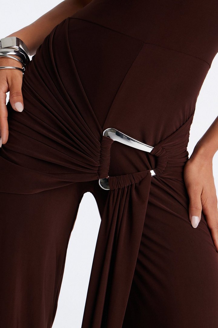 Heat Check Wide Leg Jumpsuit - Chocolate