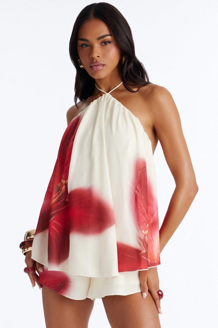 Floral Fling Chiffon Romper - Yellow