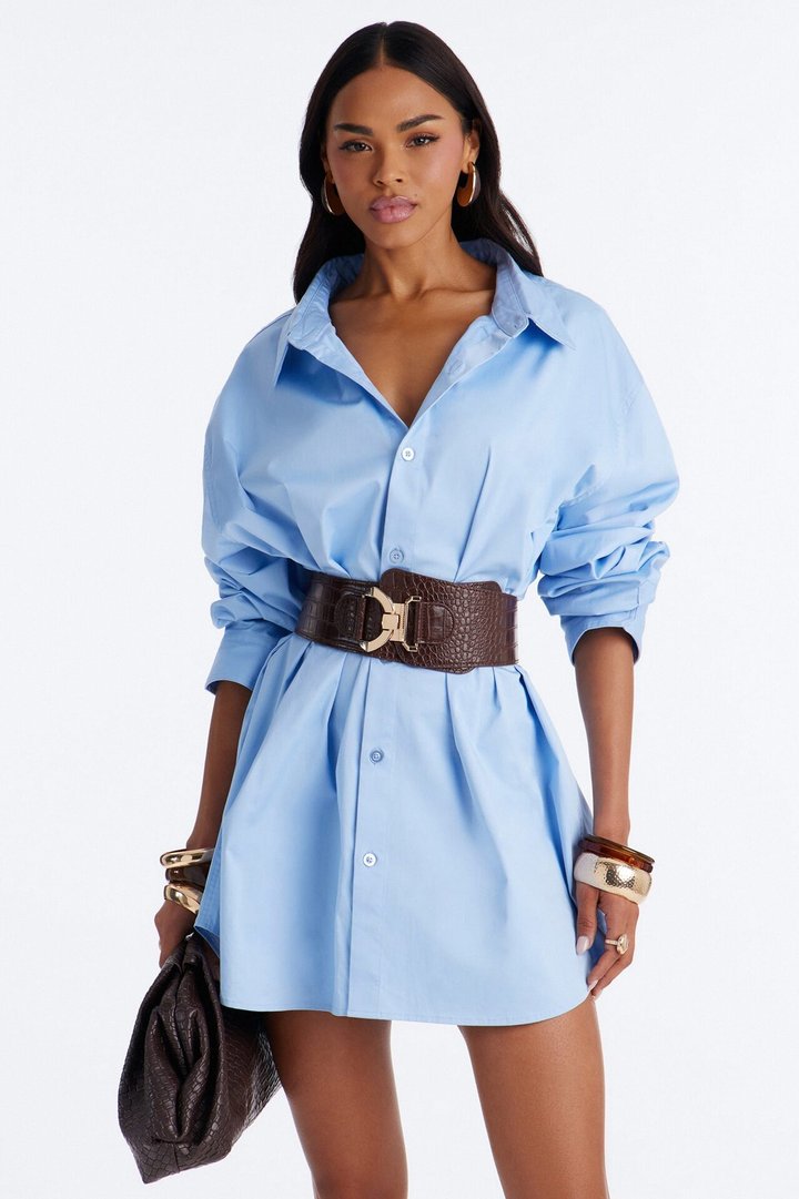 Happy Hour Faux Leather Belt - Brown