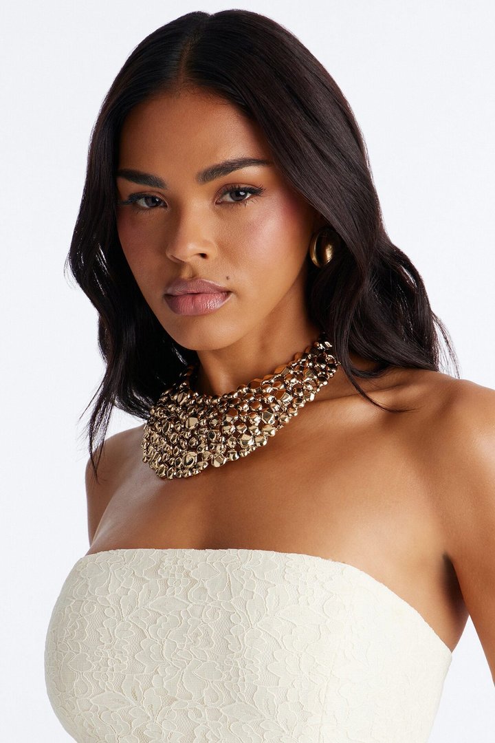 Moonlight Reflection Choker Necklace - Gold