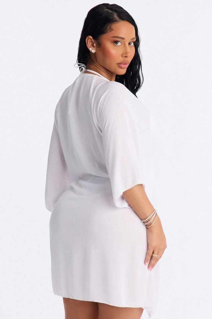Paradise Living Cover Up Kimono Dress - White
