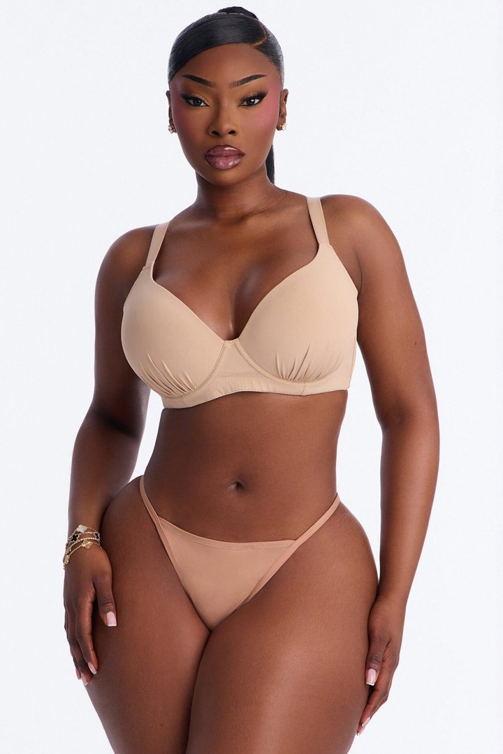 Lightly Padded Full Coverage Underwire With Shirring - Nude