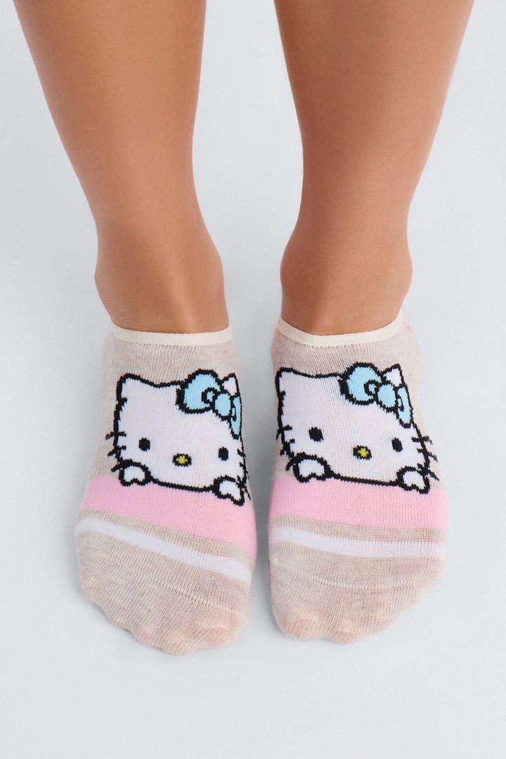 Hello Kitty And Friends 5 Pack No Show Socks - Grey/combo