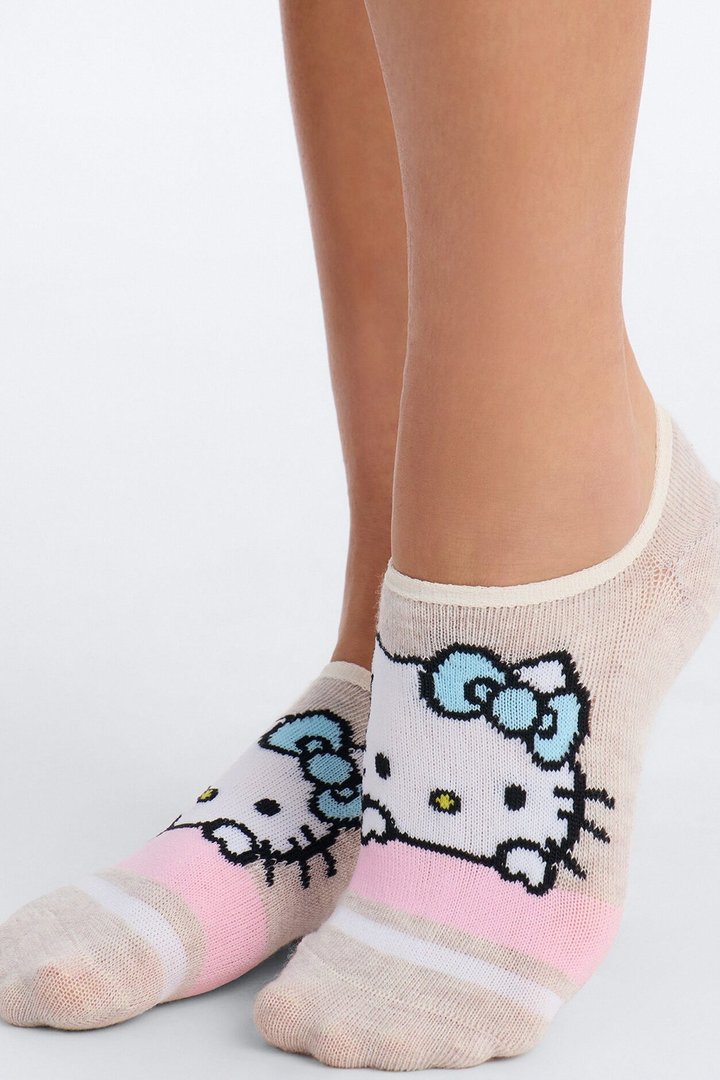 Hello Kitty And Friends 5 Pack No Show Socks - Grey/combo