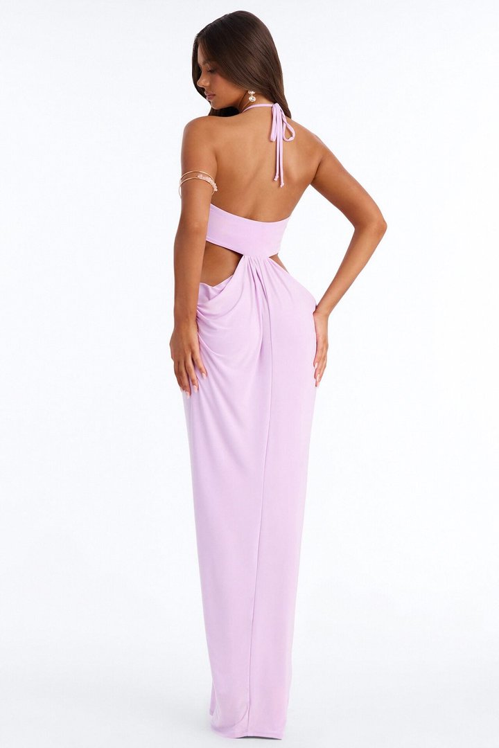 Talia Draped Maxi Dress - Lavender