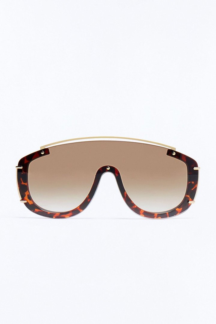 Keep Them Cute Shield Sunglasses - Tortoise