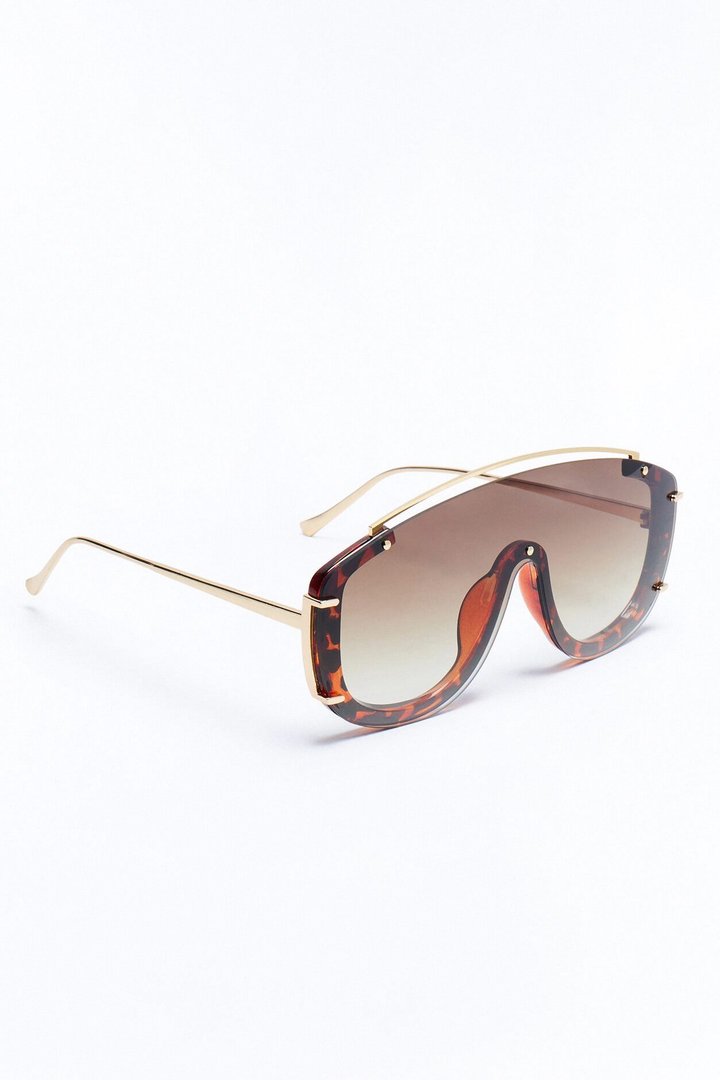 Keep Them Cute Shield Sunglasses - Tortoise