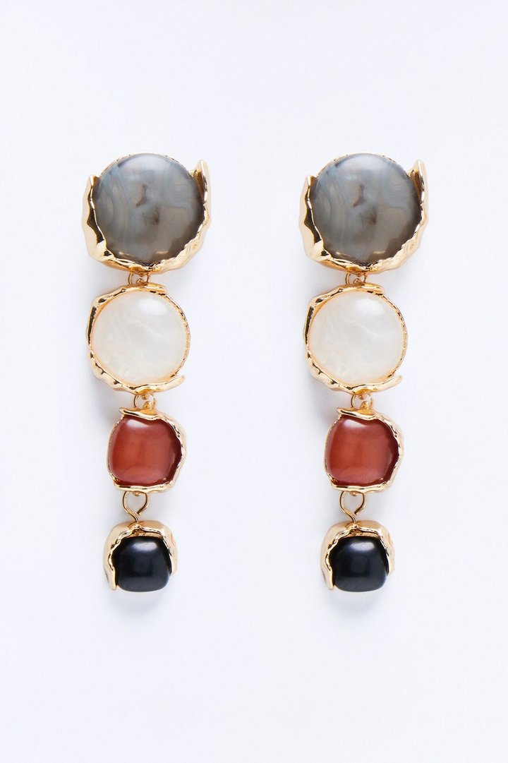 Beloved Jewel Earrings - Gold/Black