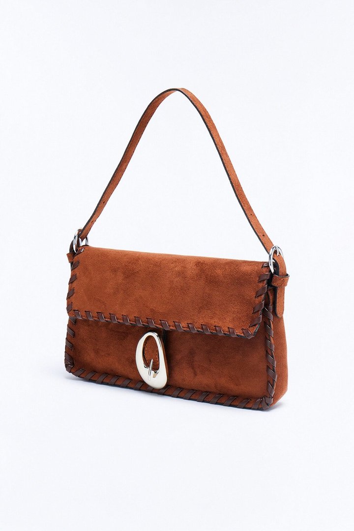 Heartbreak Ridge Faux Suede Bag - Brown
