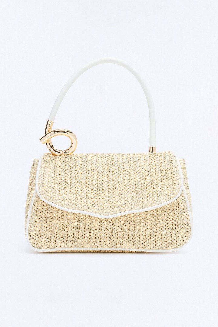 She's Twisted Satchel Handbag - Ivory