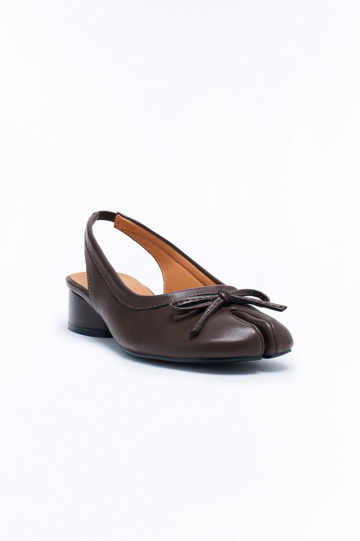 CeeCee Tabi Bow Slingback Flats - Brown
