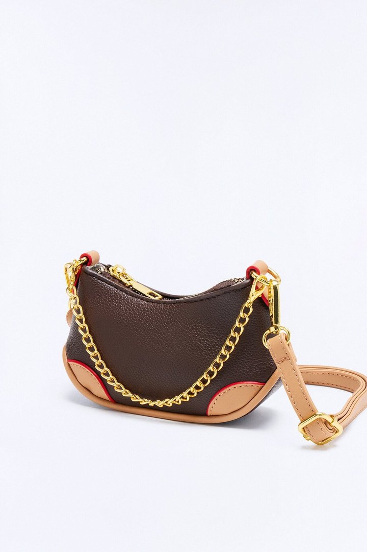 All The Little Things Faux Leather Crossbody Bag - Brown/combo