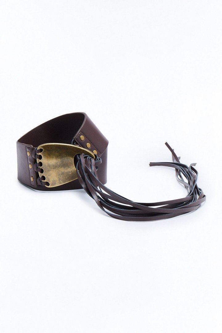 Tie Me Down Faux Leather Belt - Brown