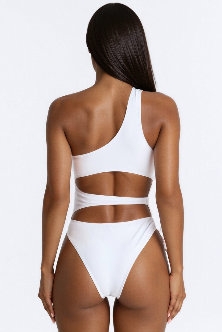 Jordy One Shoulder 1 Piece Swimsuit - White