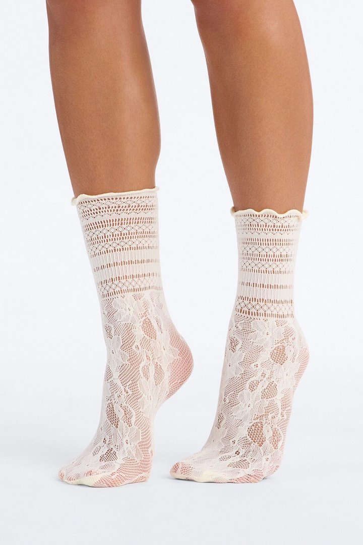 Gentle Soul Crew Socks - Ivory