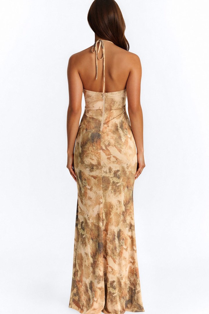 Lost In Paradise Maxi Dress - Taupe/combo