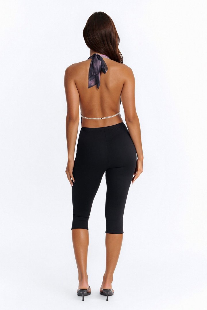 Evani Halter Capri Set - Black