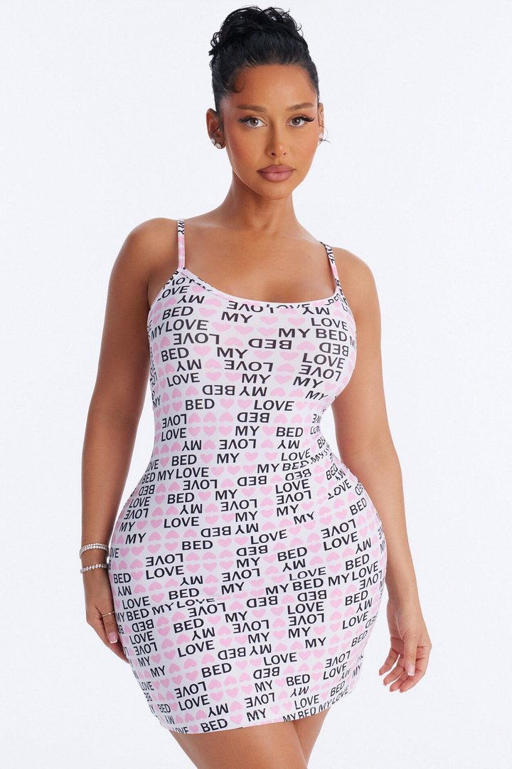 Bedtime Bliss PJ Sleep Dress - White/combo