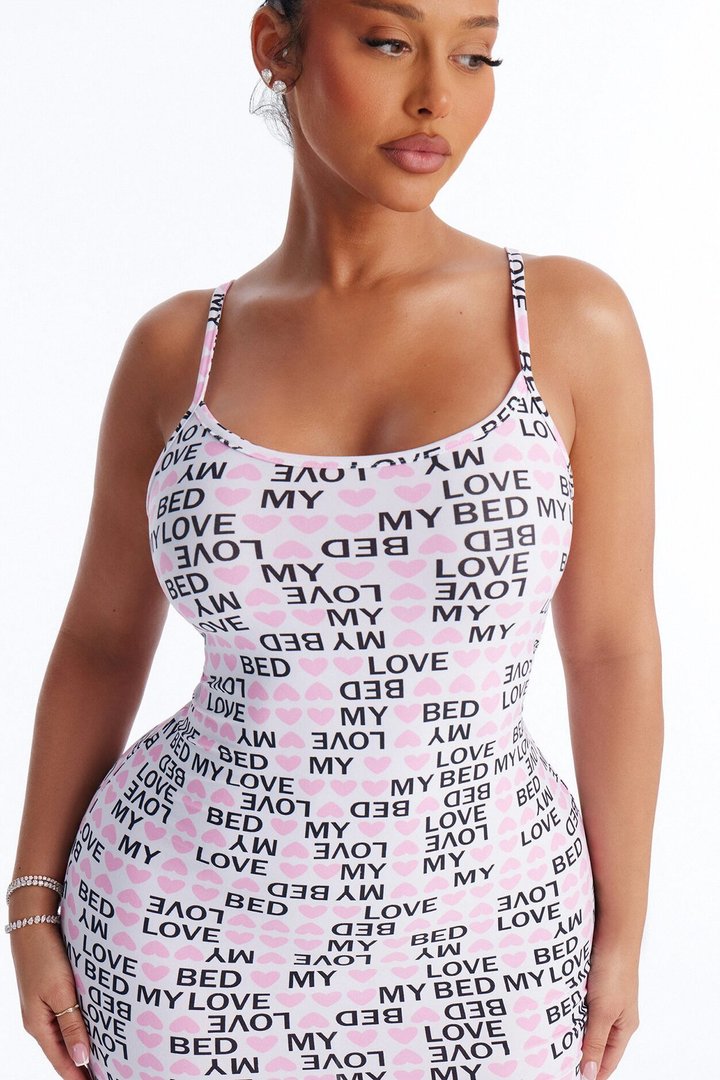 Bedtime Bliss PJ Sleep Dress - White/combo