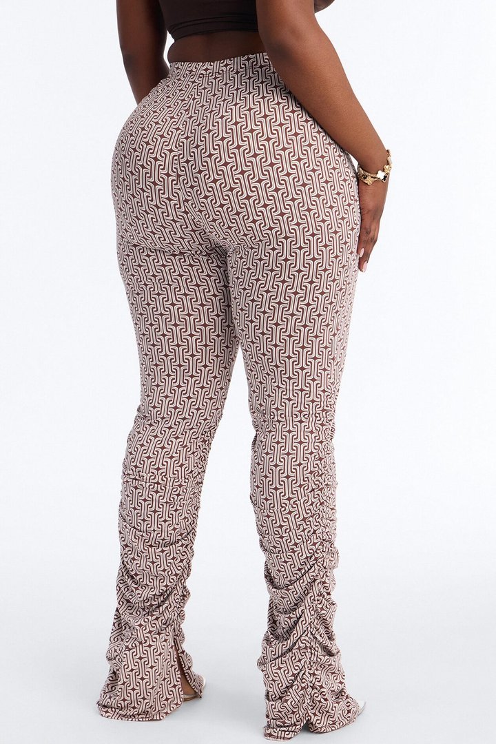 Labeled Luxe Stacked Skinny Pant - Brown/combo