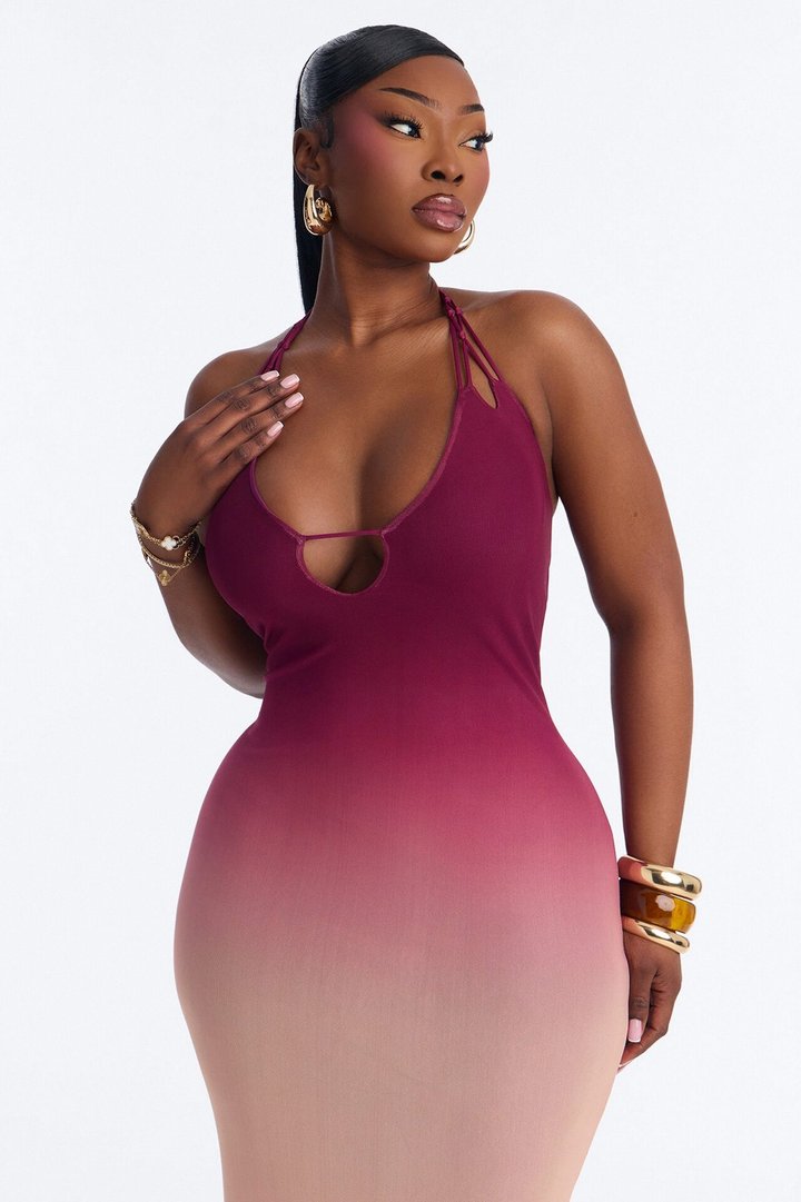 Billion Dollar Girl Ombre Maxi Dress - Brown/combo