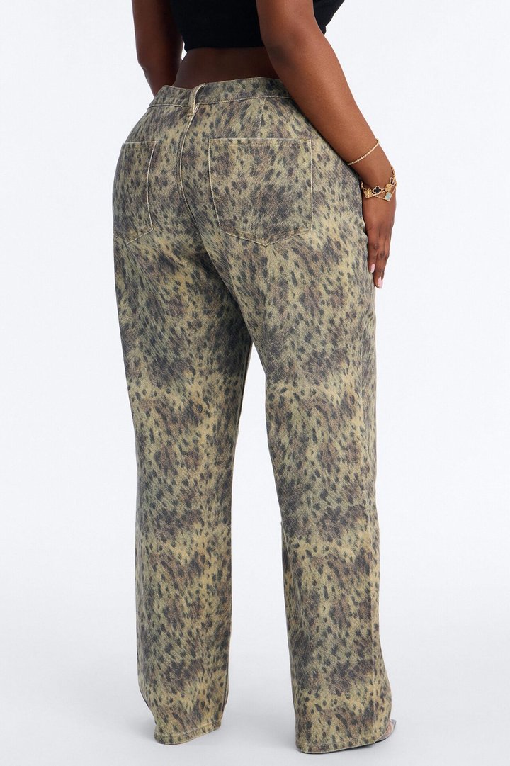 Daniela Mid Rise Straight Leg Pant - Brown/combo