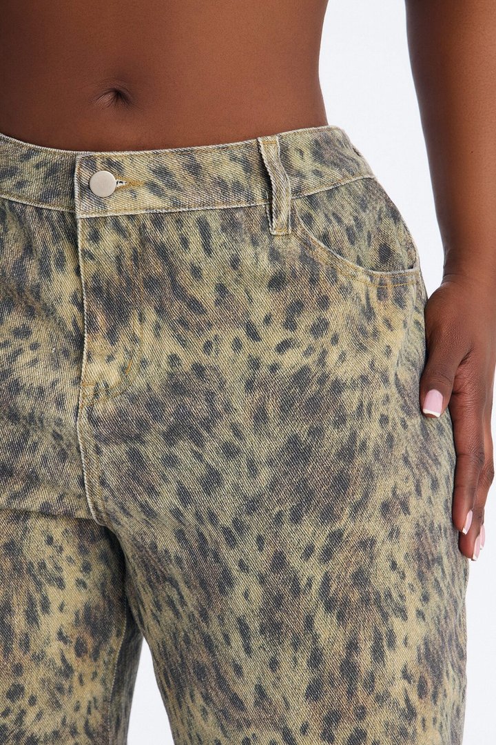 Daniela Mid Rise Straight Leg Pant - Brown/combo