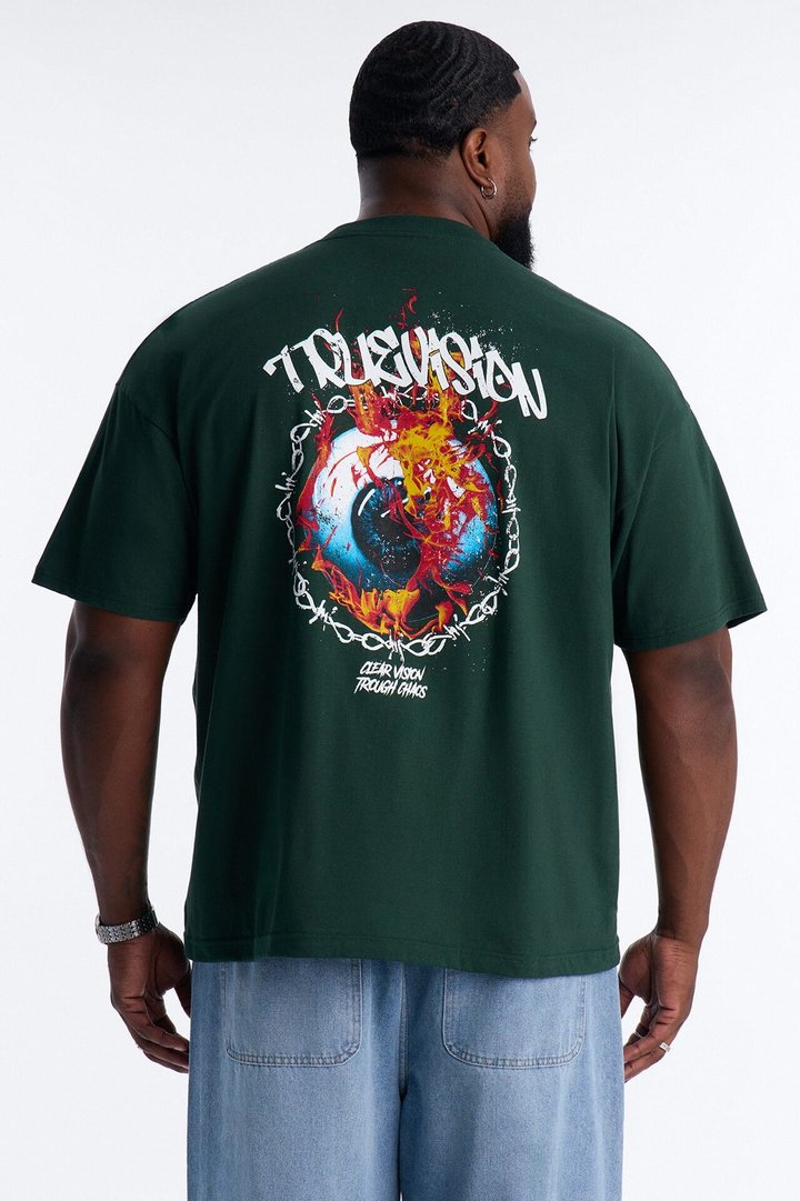 True Vision Boxy Short Sleeve Tee - Green