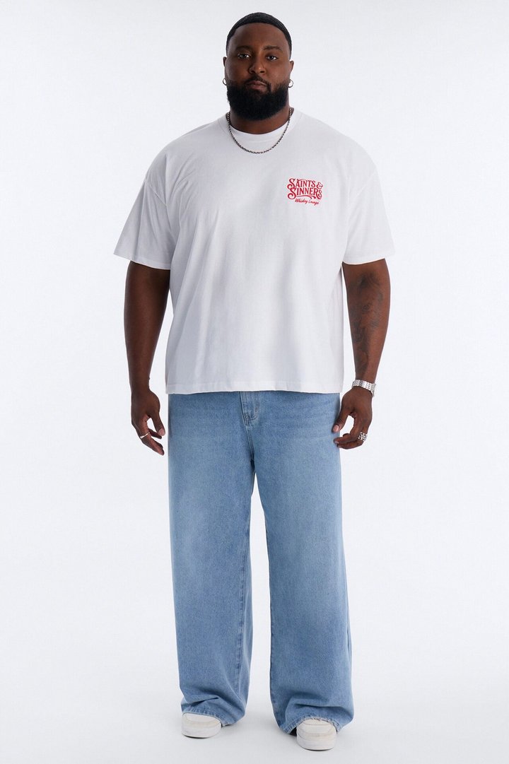 Saints & Sinners Whiskey Lounge Short Sleeve Tee - White