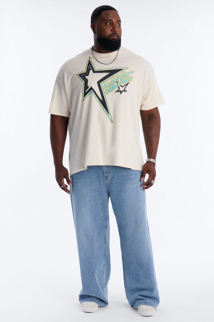 Stars Don't Disappear Oversized Short Sleeve Tee - Natural