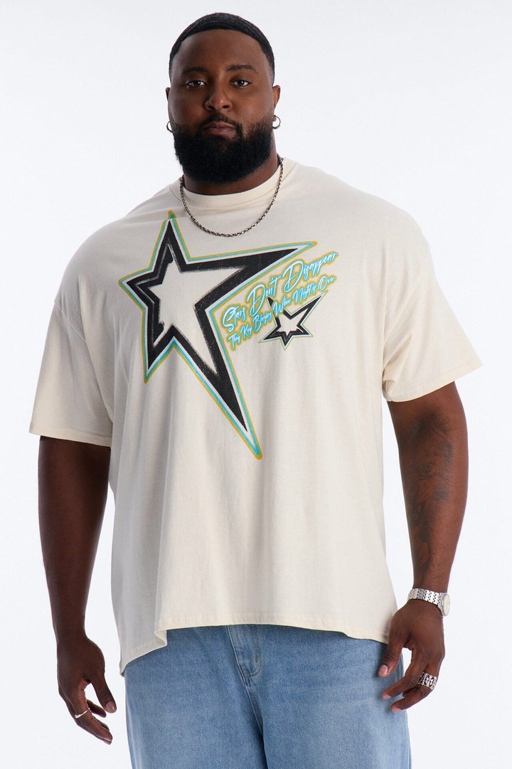 Stars Don't Disappear Oversized Short Sleeve Tee - Natural