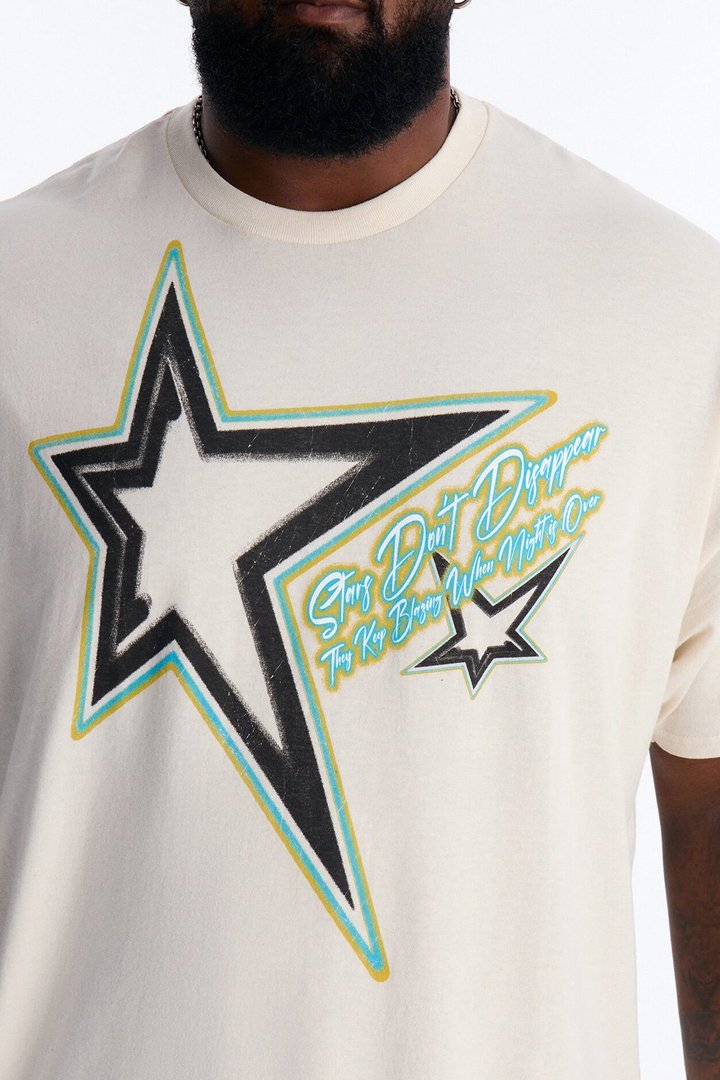 Stars Don't Disappear Oversized Short Sleeve Tee - Natural