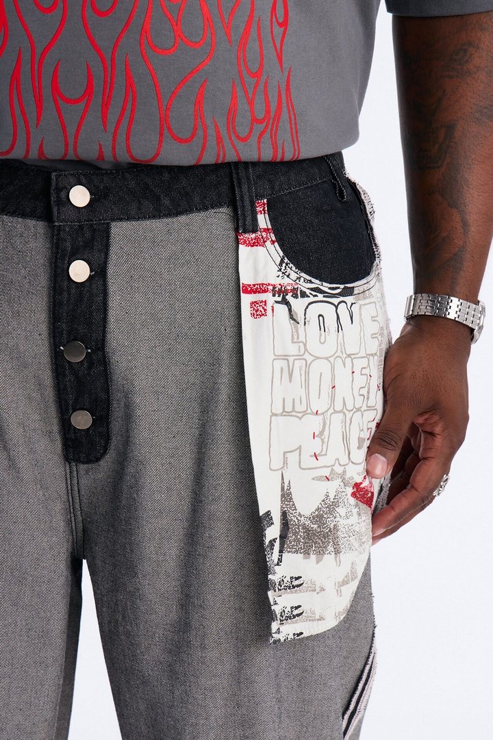 Inside Out Stacked Slim Flare Raw Denim Jean - Dark Wash