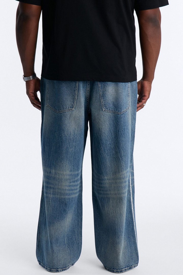 Baggy Cosmic Star Tux Jean - Medium Blue Wash
