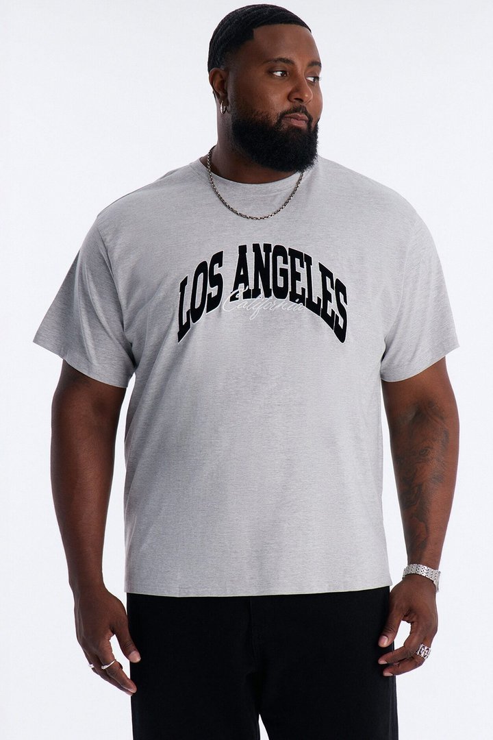 Los Angeles Flocking Short Sleeve Tee - Grey
