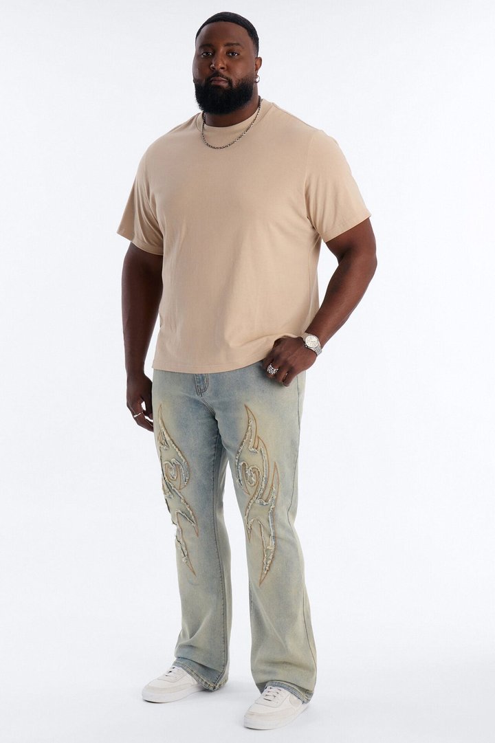 Stacked Skinny Flare Fringe Blade Jeans - Vintage Wash