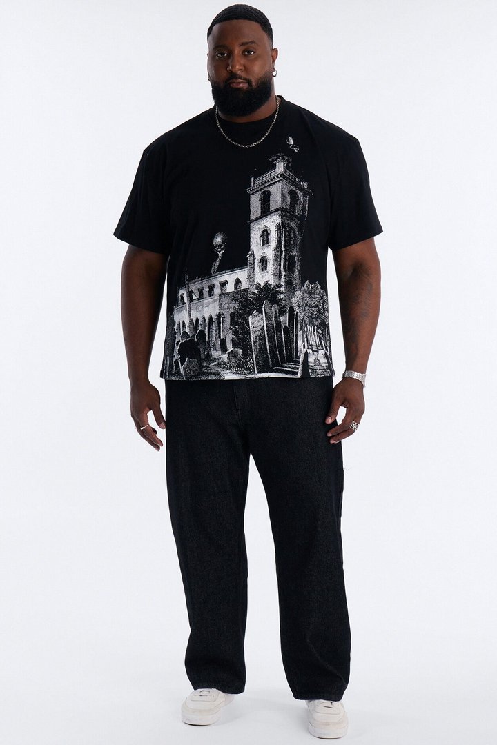 Looming Death Oversized Short Sleeve Tee - Black
