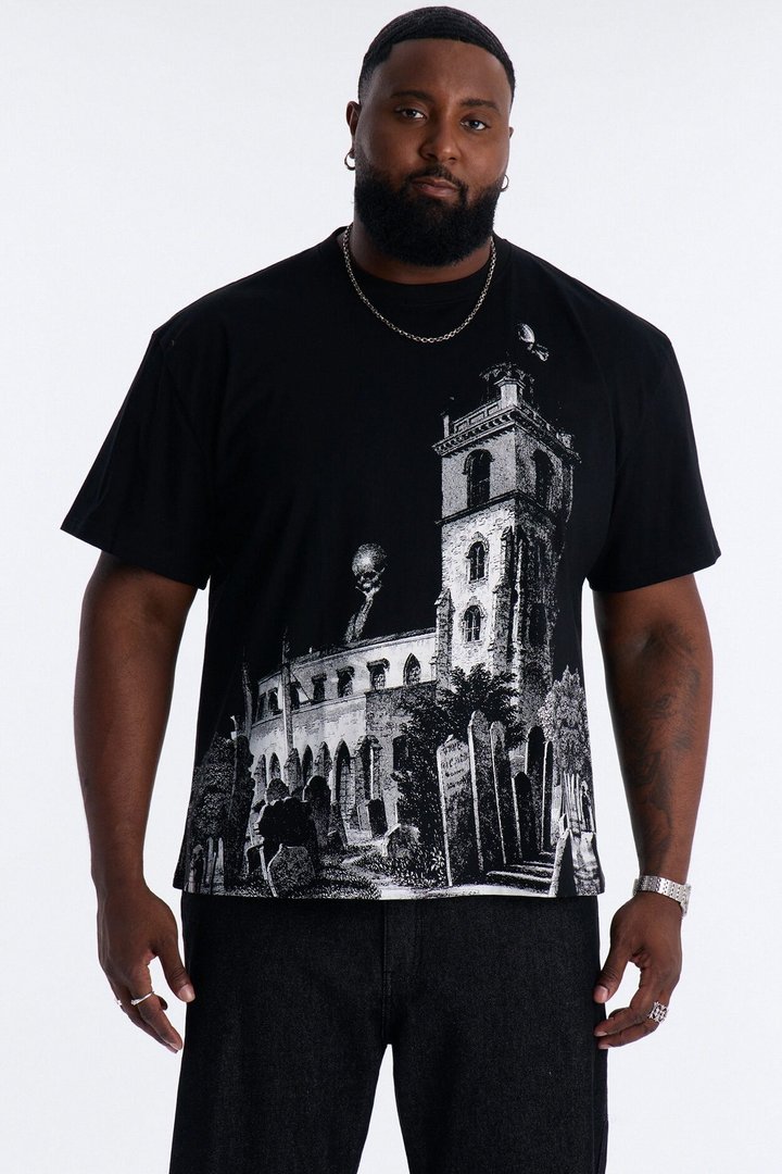 Looming Death Oversized Short Sleeve Tee - Black