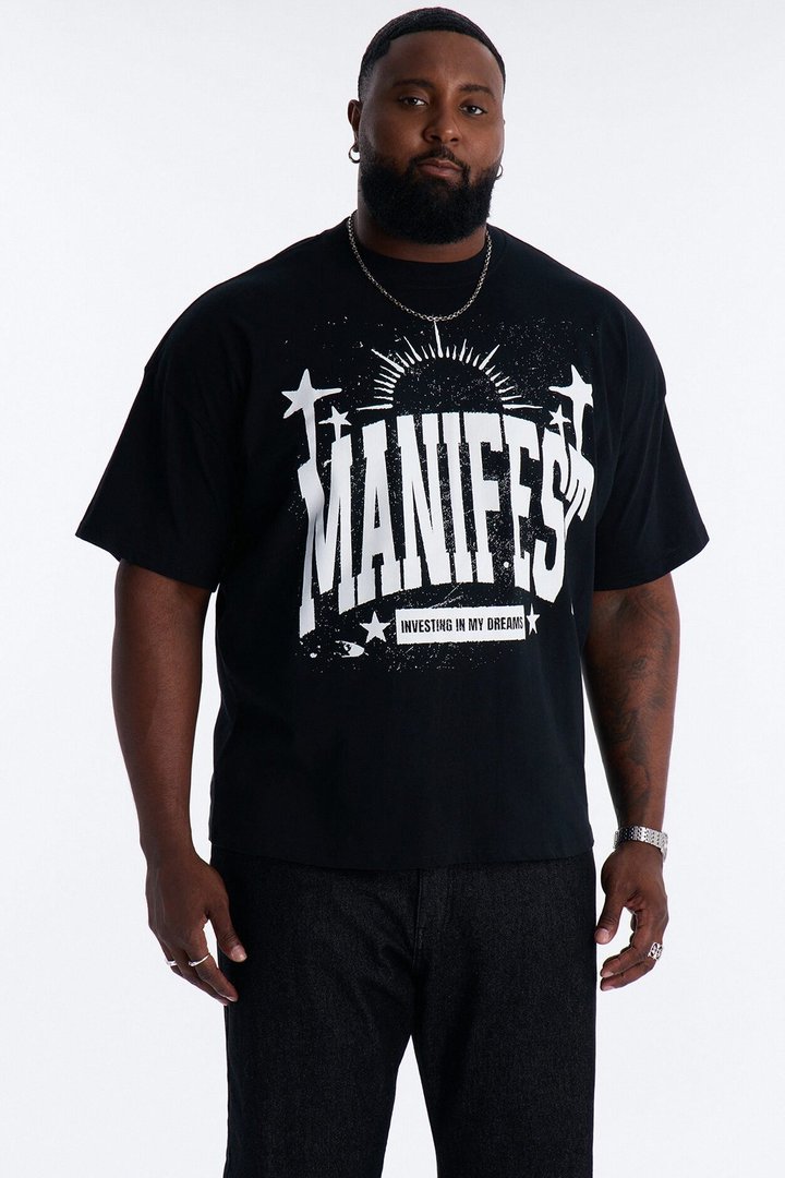 Manifest Success Boxy Short Sleeve Tee - Black