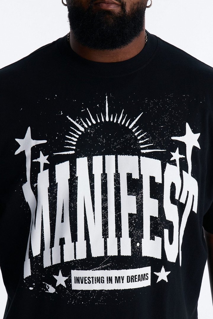 Manifest Success Boxy Short Sleeve Tee - Black