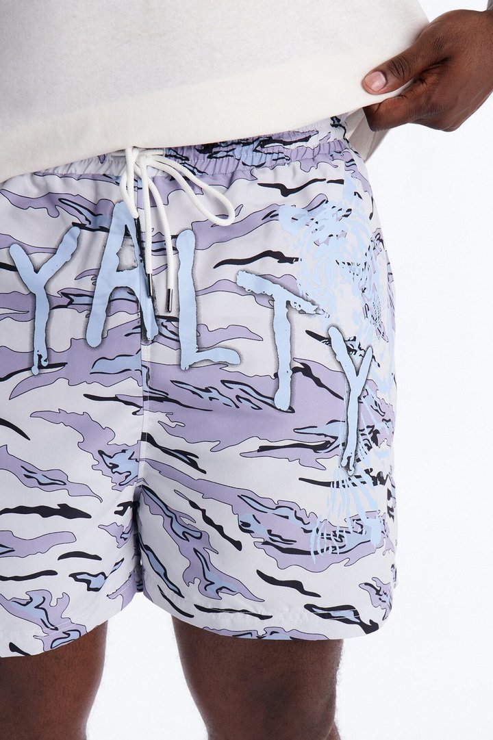 Loyalty First Camo Swim Trunk 4″ - Purple/combo
