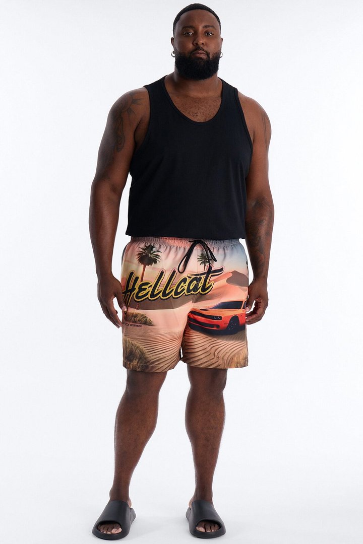 Hellcat Desert Heatwave Photoreal Swim Trunk 7″ - Multi Color