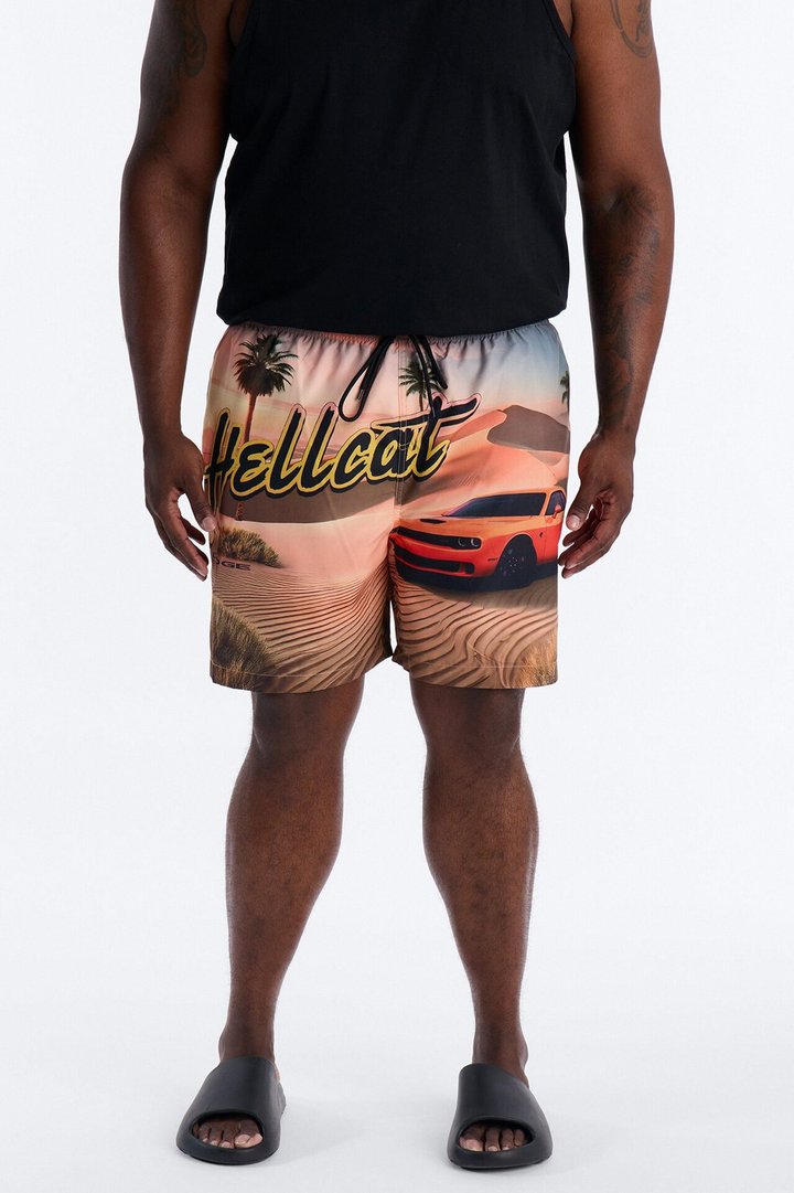 Hellcat Desert Heatwave Photoreal Swim Trunk 7″ - Multi Color
